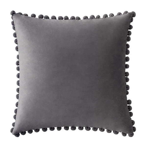 Dakota Fields Rubie PomPoms Velvet Throw Pillow & Reviews Wayfair